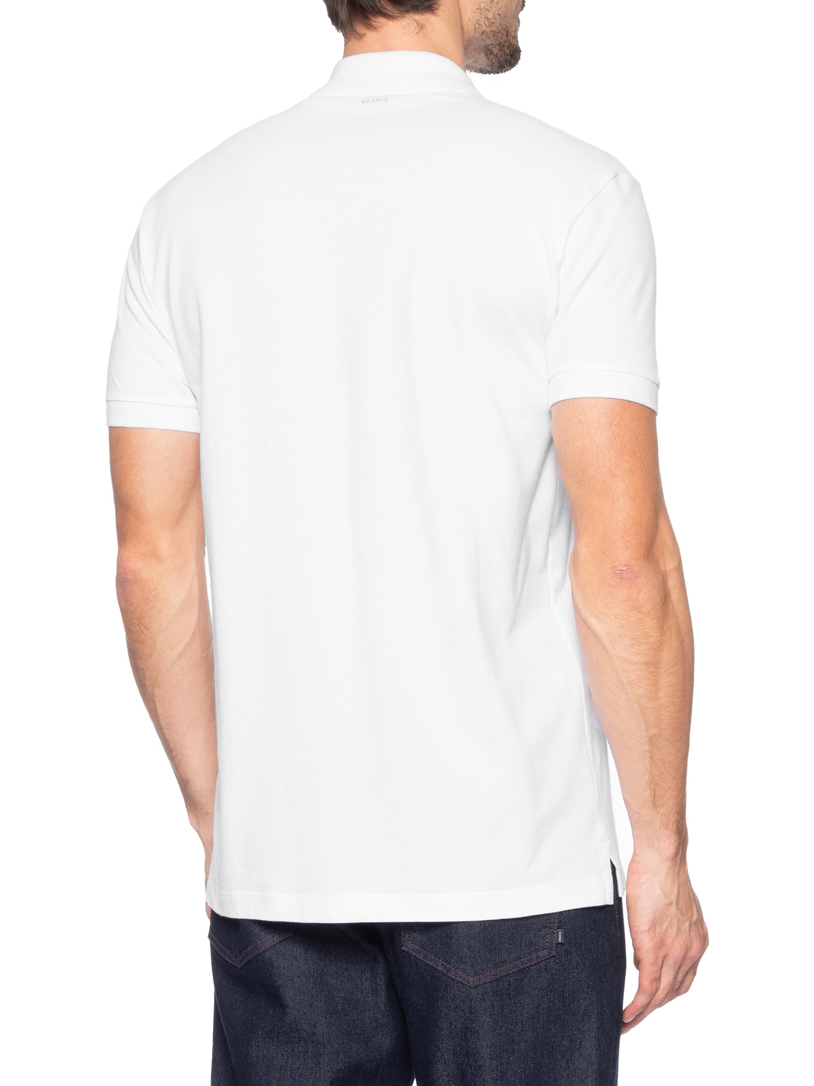 Polo Masculina Básica Em Piquet Branco Aramis
