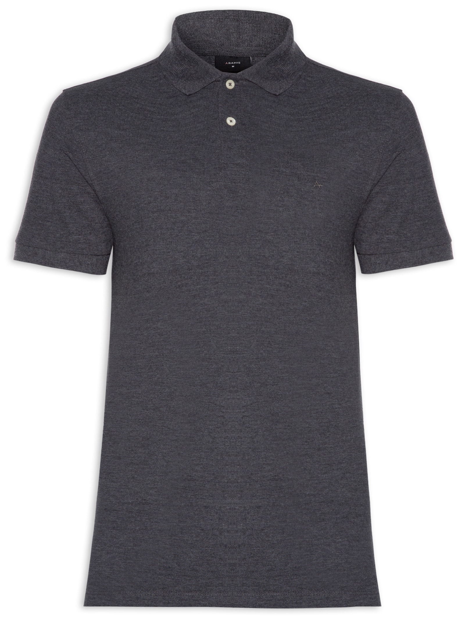 Polo Masculina Básica em Piquet Cinza Aramis