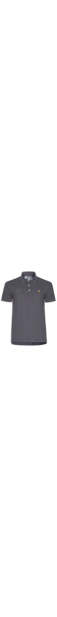 Polo Masculina Básica Em Piquet - Cinza