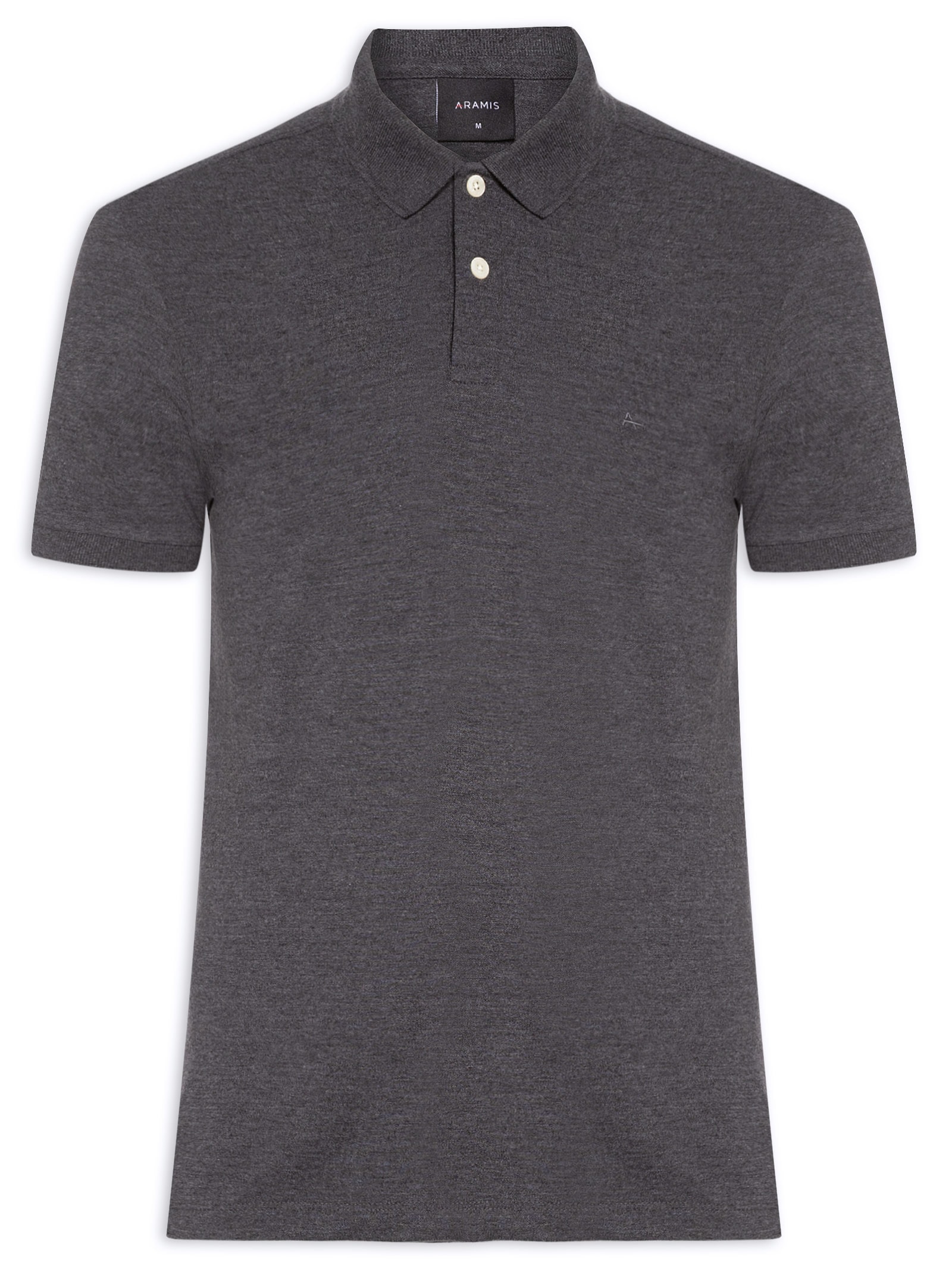 Polo Masculina Básica em Piquet Cinza Aramis