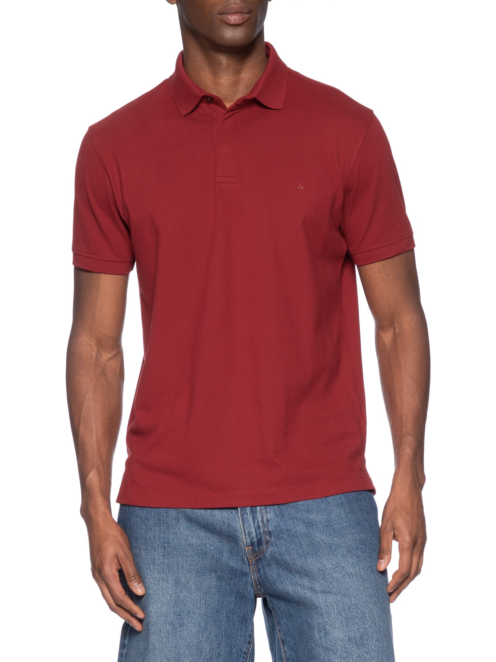 Polo Masculina Básica Em Piquet Colorfix Vermelho Aramis