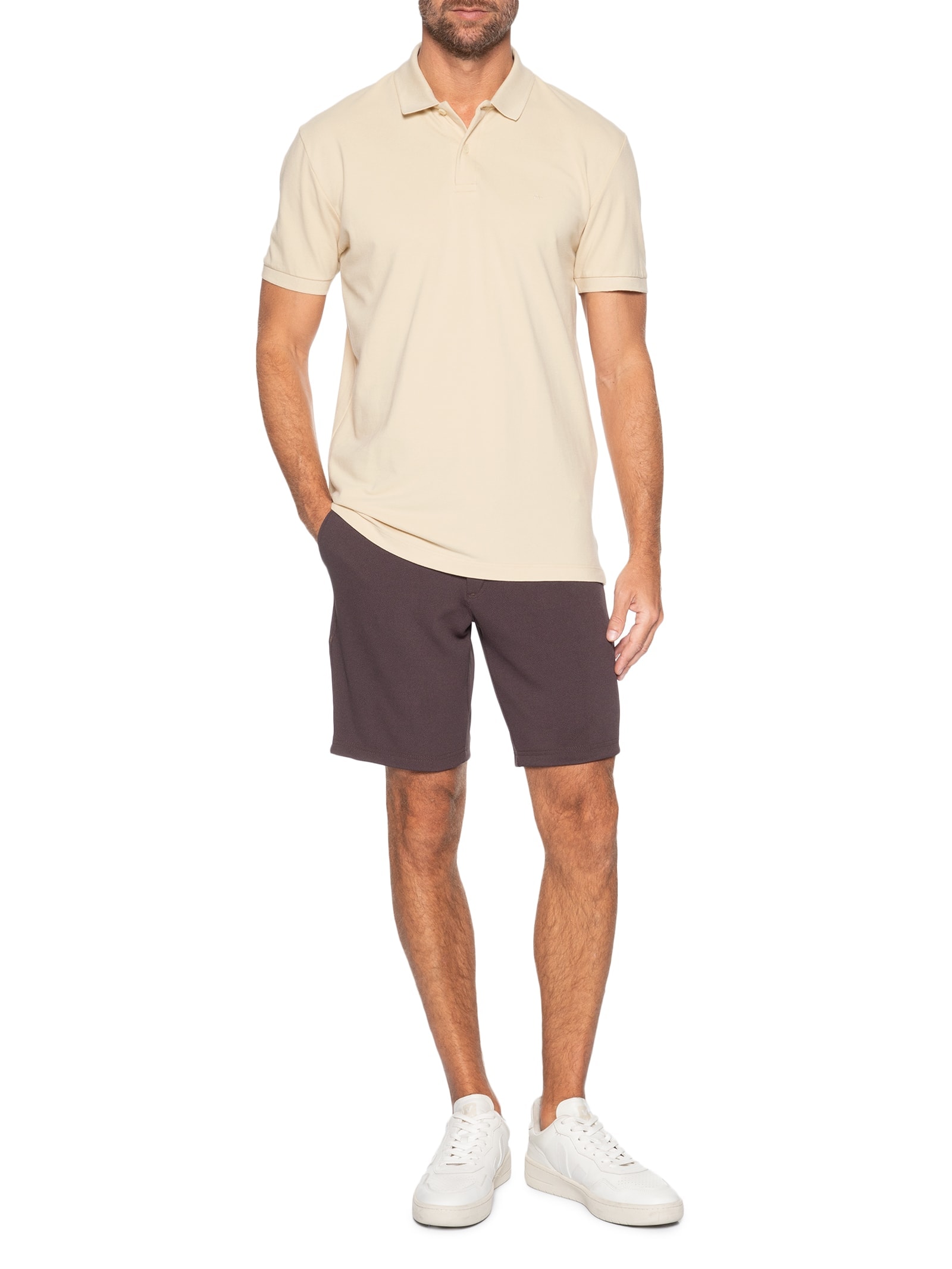 Polo Masculina Básica Em Piquet Logo Surton Amarelo Aramis