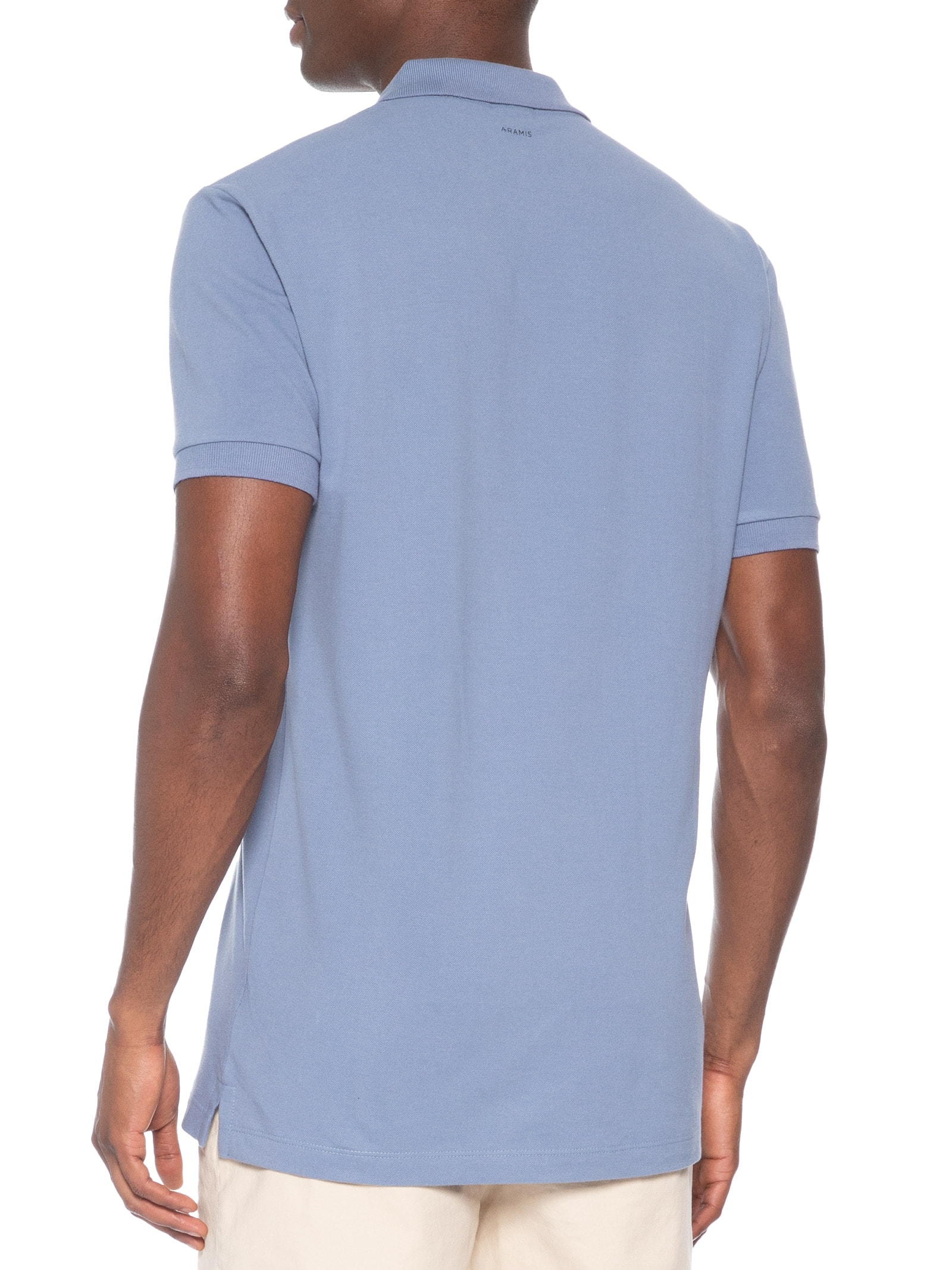 Polo Masculina Básica Em Piquet Logo Surton Azul Aramis