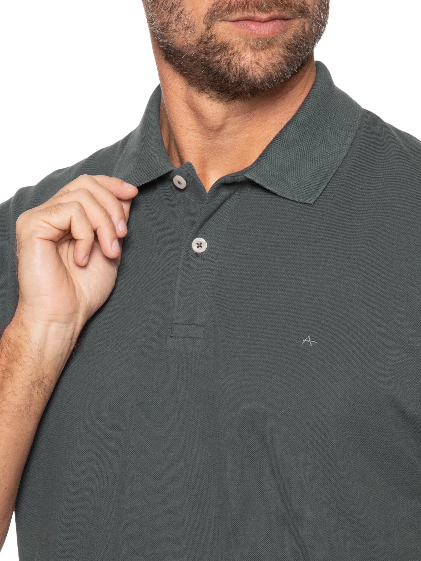 Polo Masculina Básica Em Piquet Logo Surton Verde Aramis