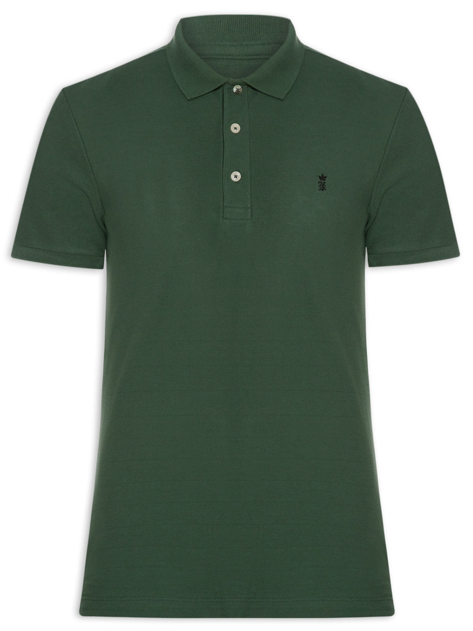 Polo Masculina Básica Em Piquet Verde Sergio K