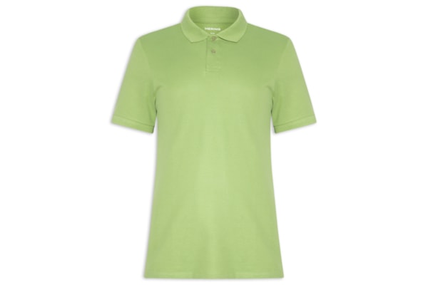 Polo Masculina Básica Em Piquet - Verde