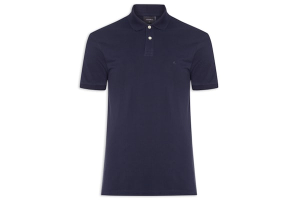 Polo Masculina Básica em Piquet – Azul