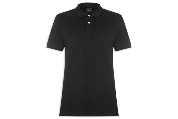 Polo Masculina Básica em Piquet – Preto
