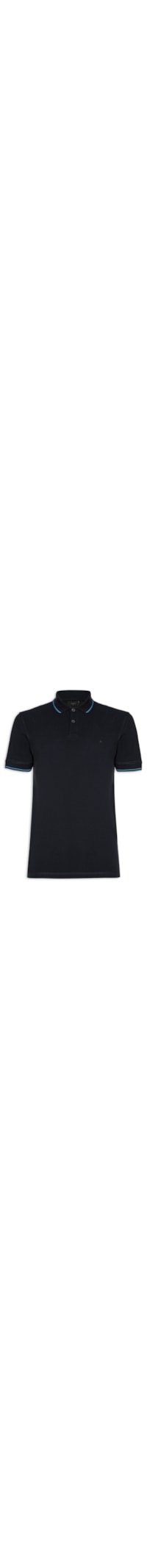 Polo Masculina Básica Frisos - Azul