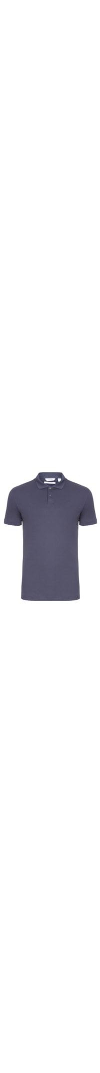 Polo Masculina Básica Interlock Bordado - Azul