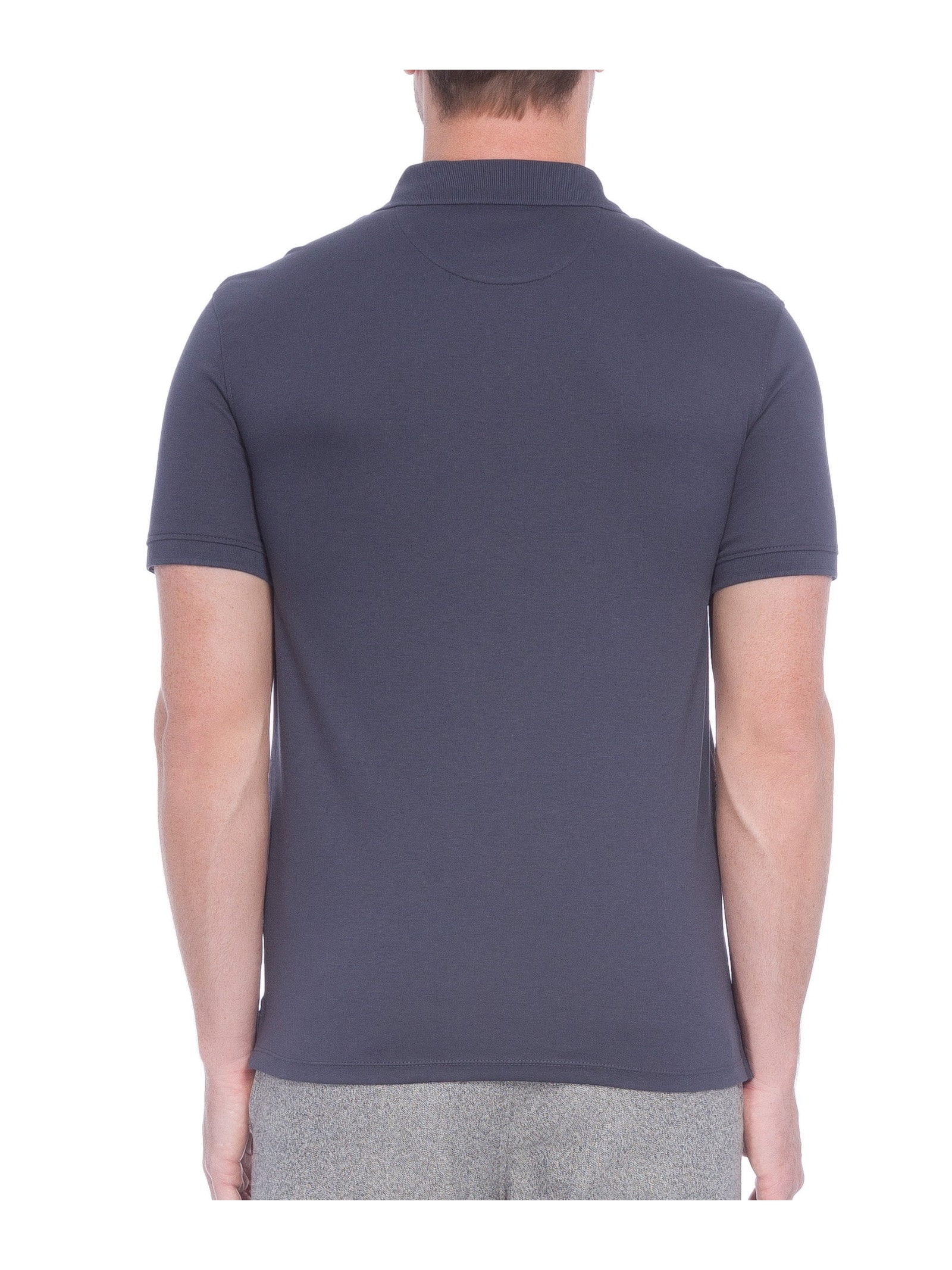Polo Masculina Básica Interlock Bordado Azul Calvin Klein - White Label