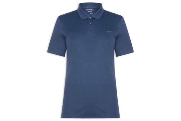 Polo Masculina Básica Interlock Liquid Touch - Azul