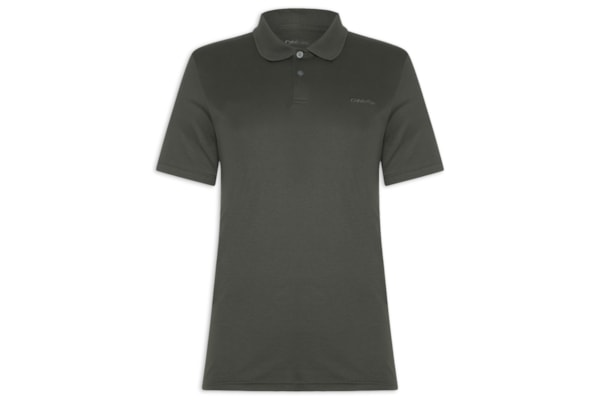 Polo Masculina Básica Interlock Liquid Touch - Cinza