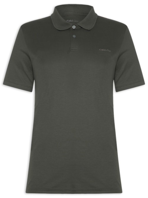Polo Masculina Básica Interlock Liquid Touch - Cinza