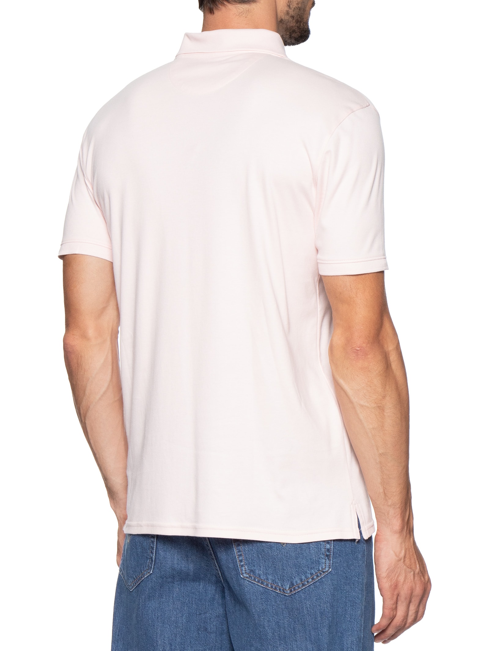 Polo Masculina Básica Interlock Liquid Touch Rosa Calvin Klein - White Label