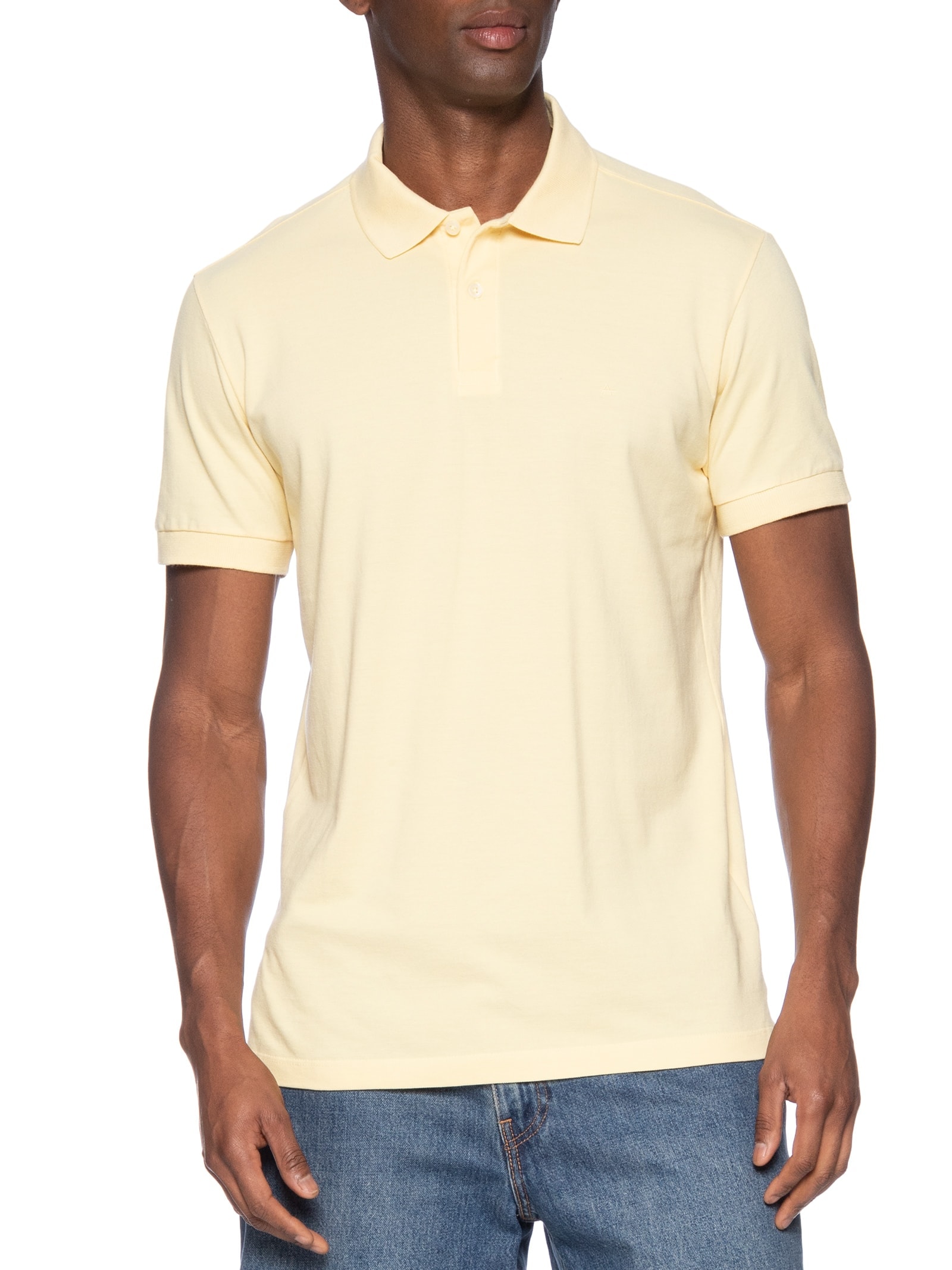 Polo Masculina Básica Piquet Amarelo  Aramis