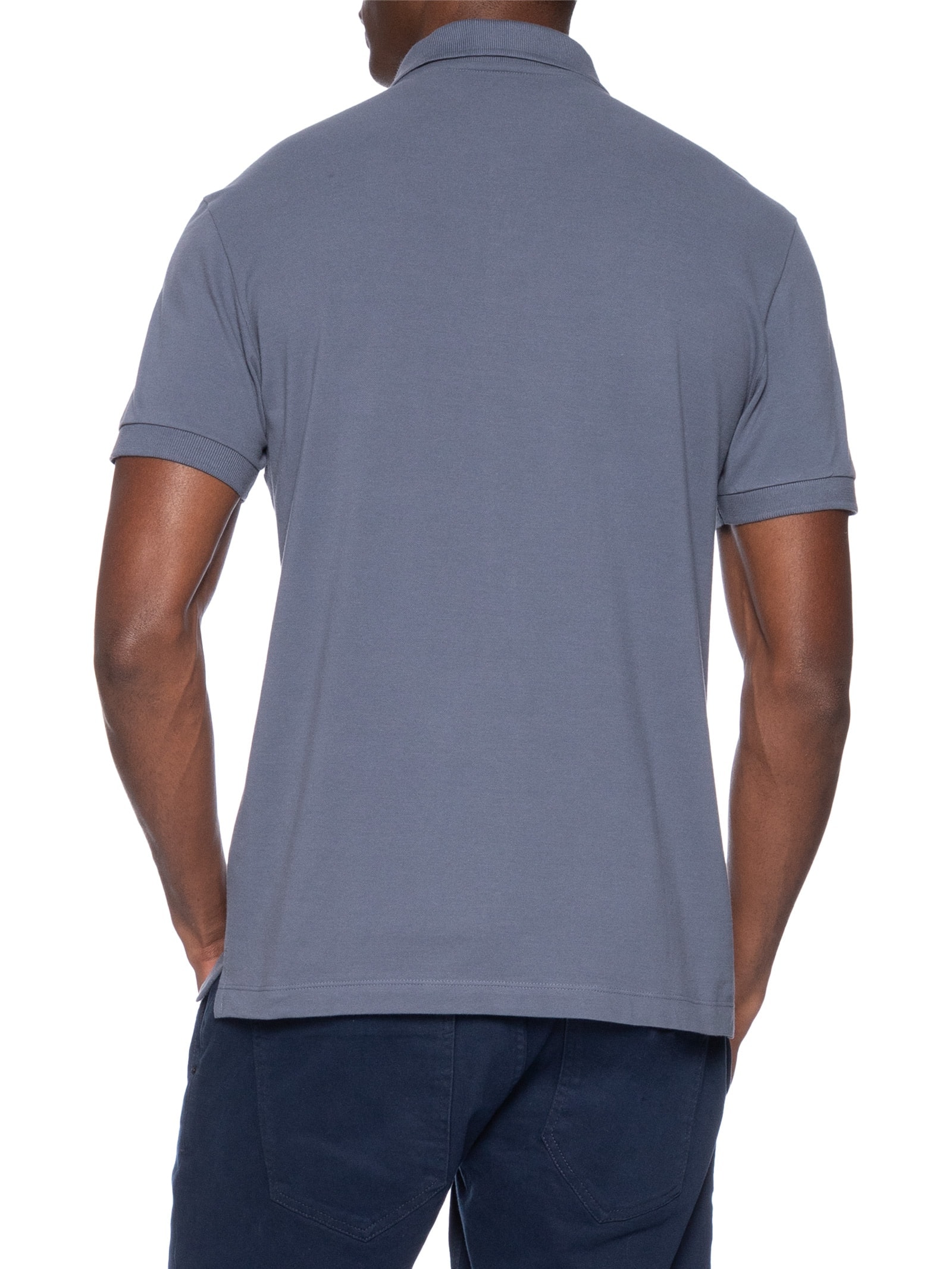 Polo Masculina Básica Piquet Azul Aramis