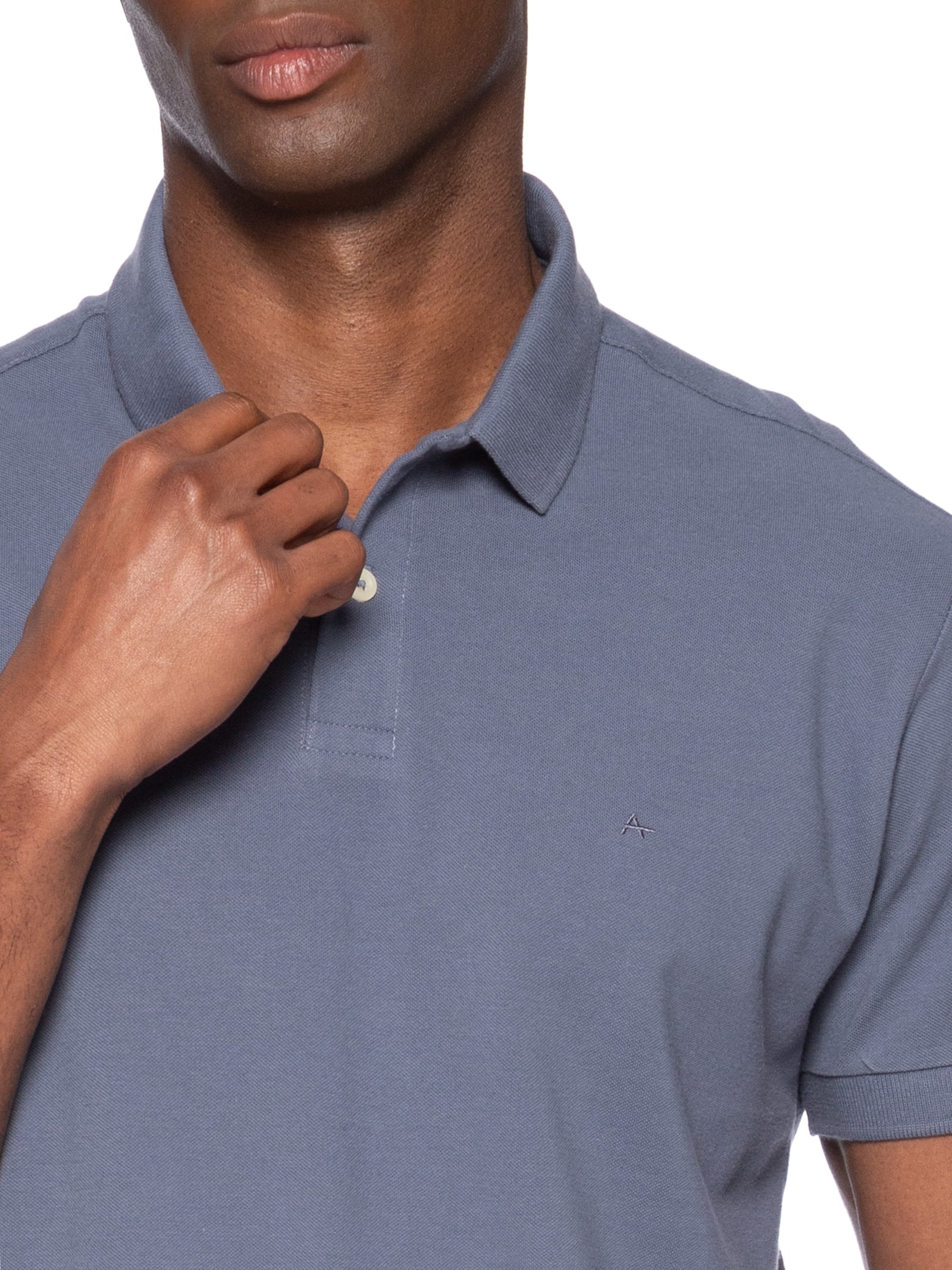 Polo Masculina Básica Piquet Azul Aramis