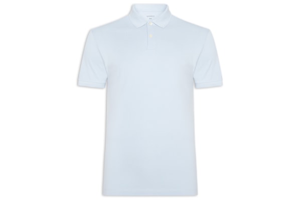 Polo Masculina Básica Piquet - Azul