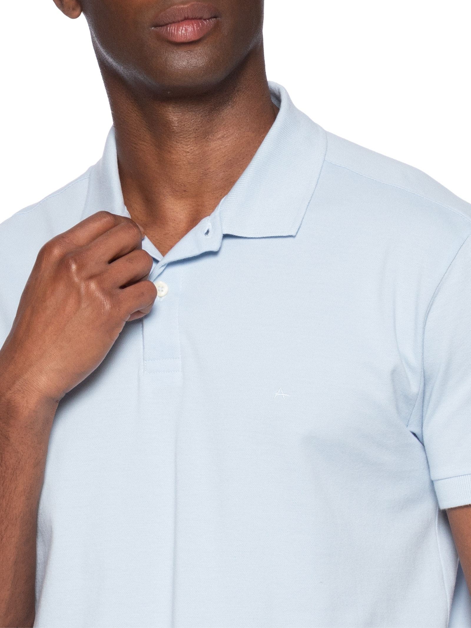 Polo Masculina Básica Piquet Azul Aramis