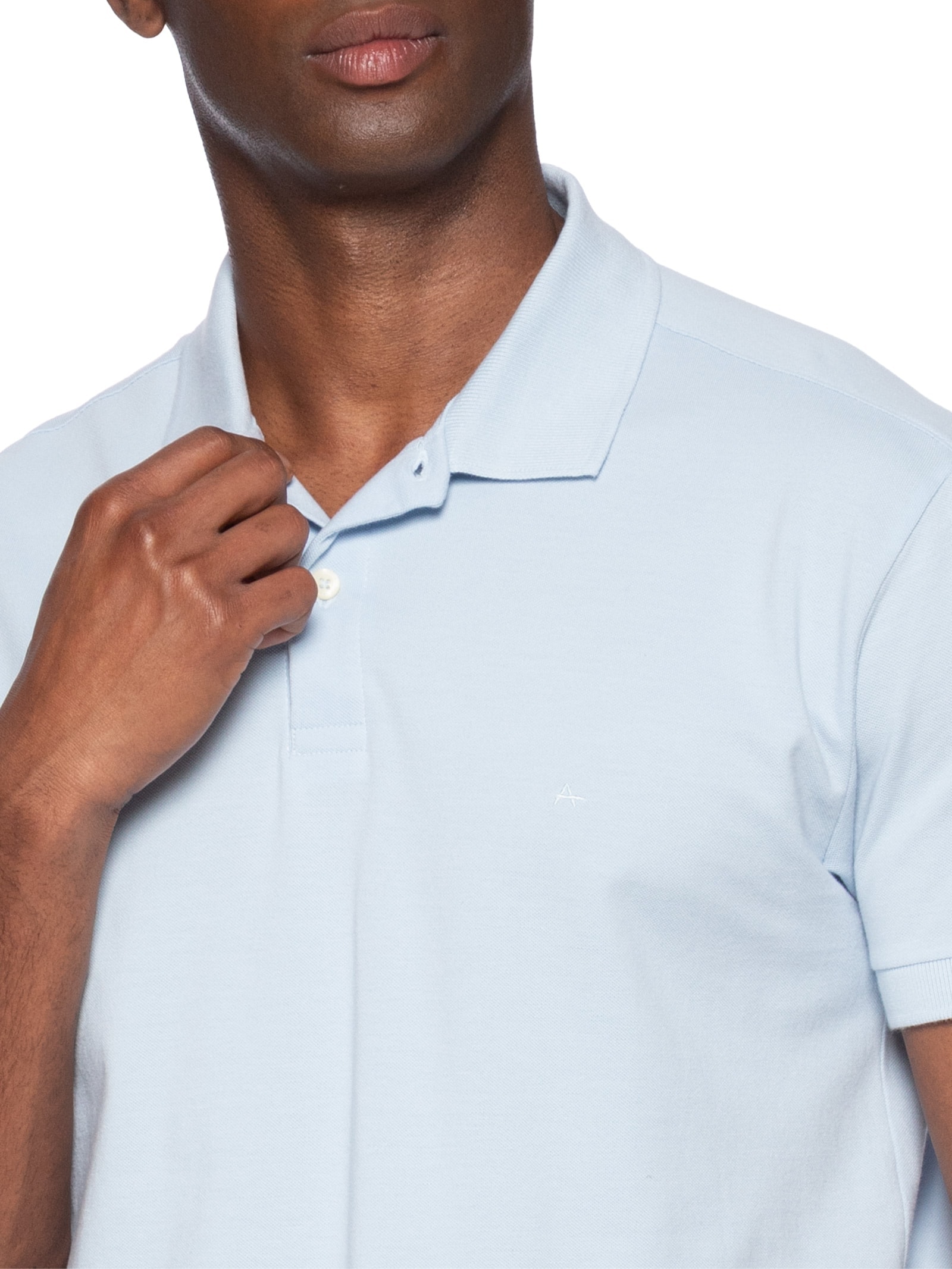 Polo Masculina Básica Piquet Azul Aramis