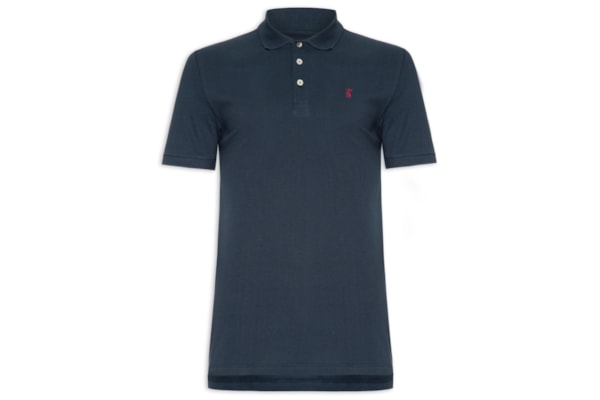 Polo Masculina Básica Piquet - Azul