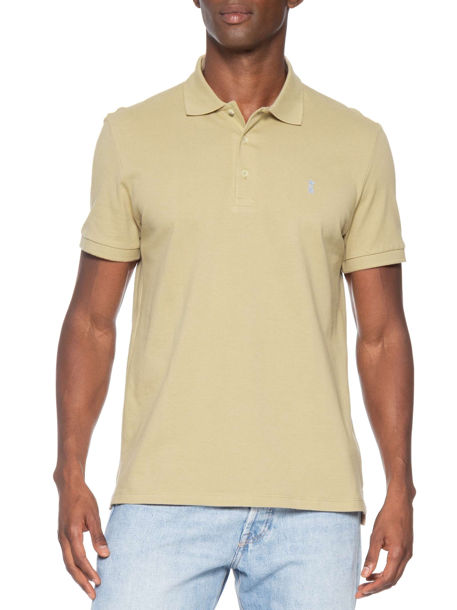 Polo Masculina Básica Piquet Bege Sergio K