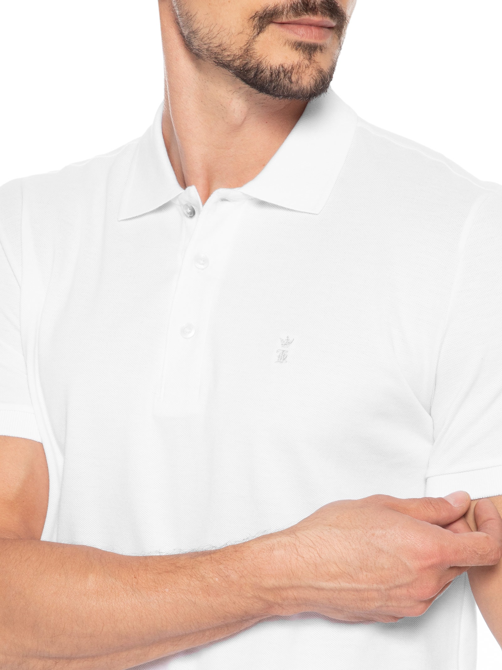 Polo Masculina Básica Piquet Branco Sergio K