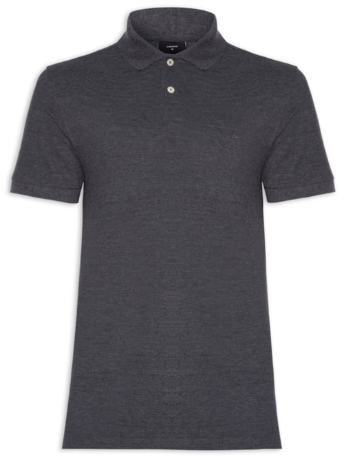 Polo Masculina Básica Piquet - Cinza