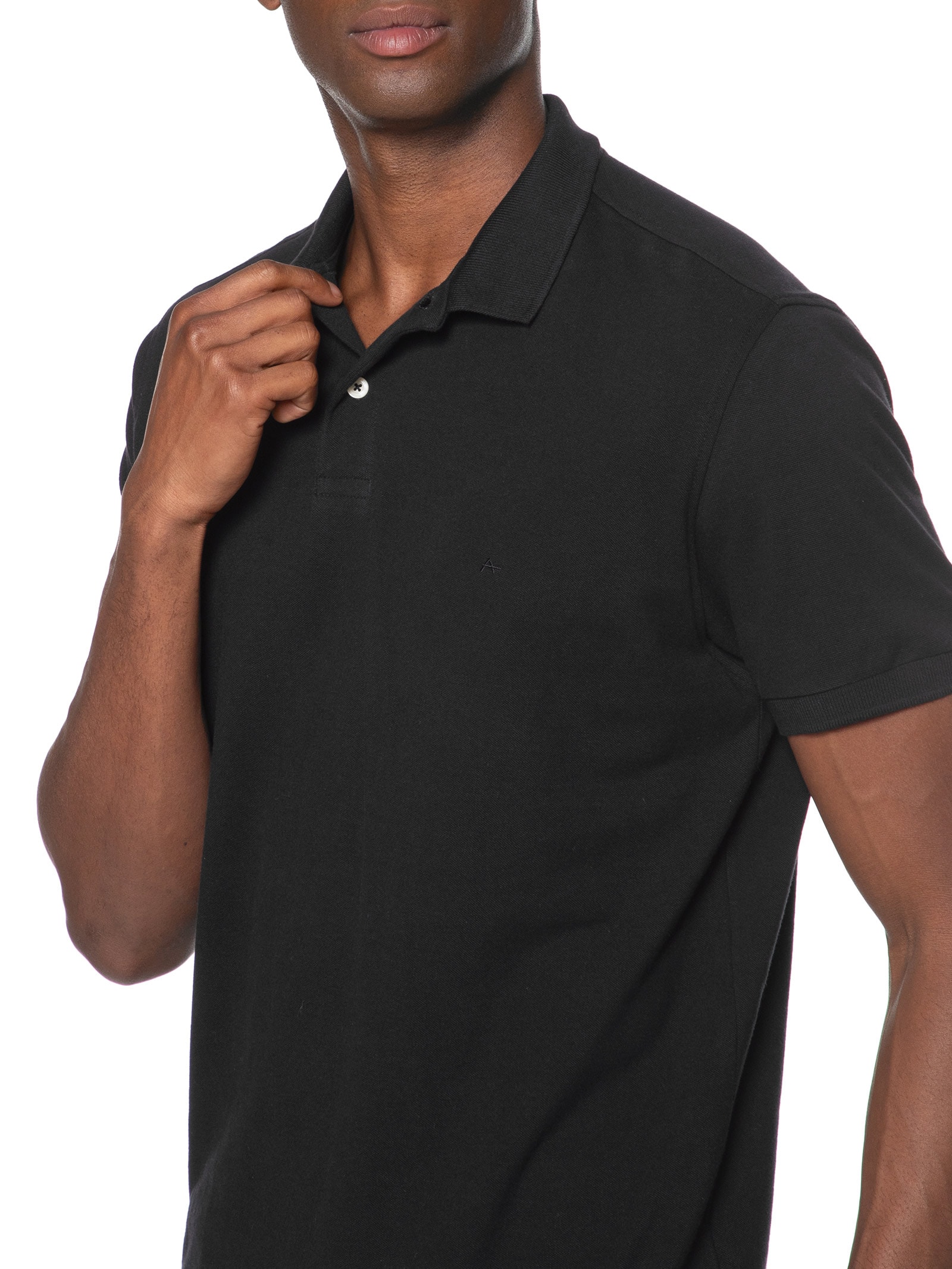 Polo Masculina Básica Piquet Preto Aramis