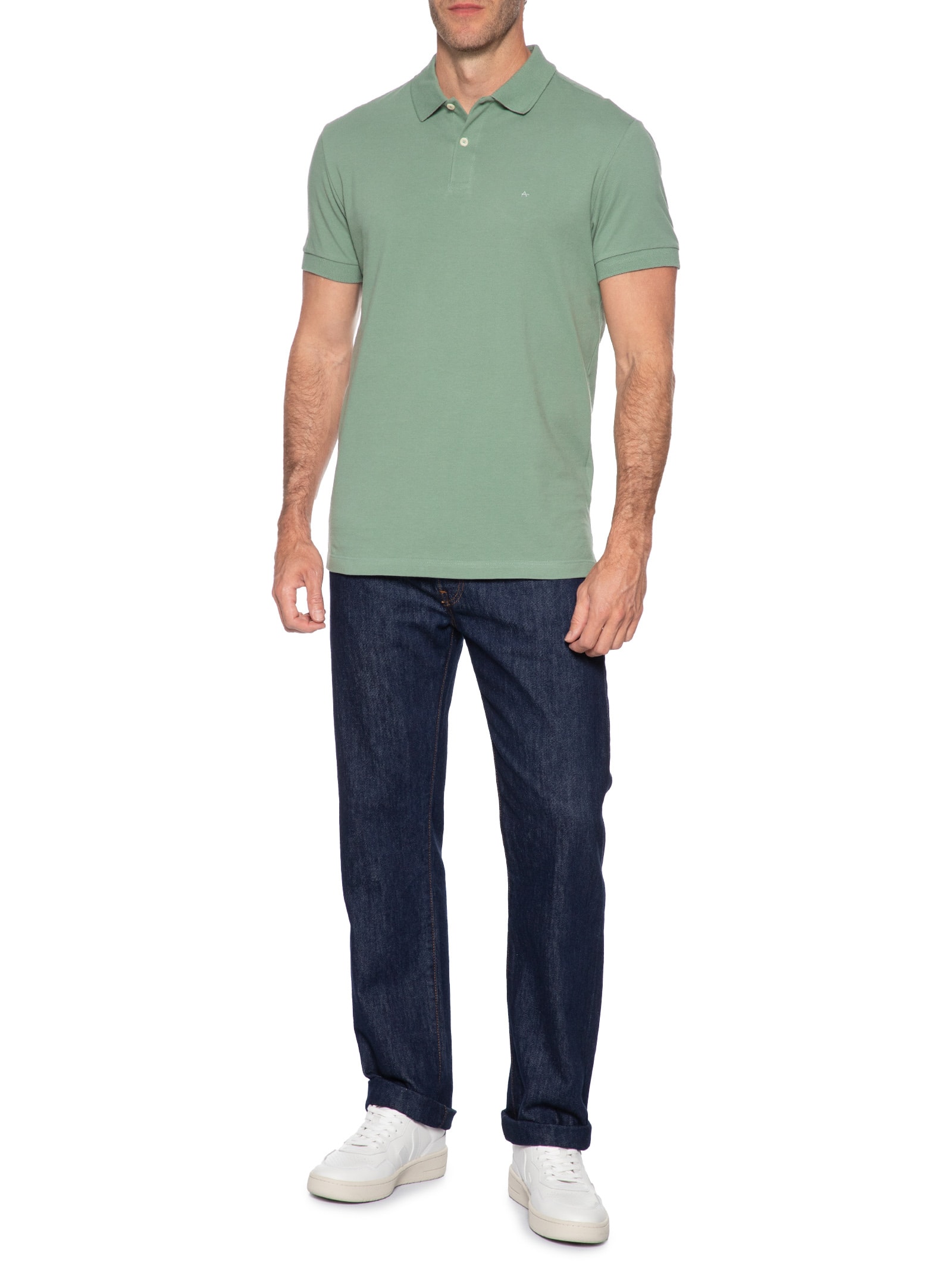 Polo Masculina Básica Piquet Verde  Aramis