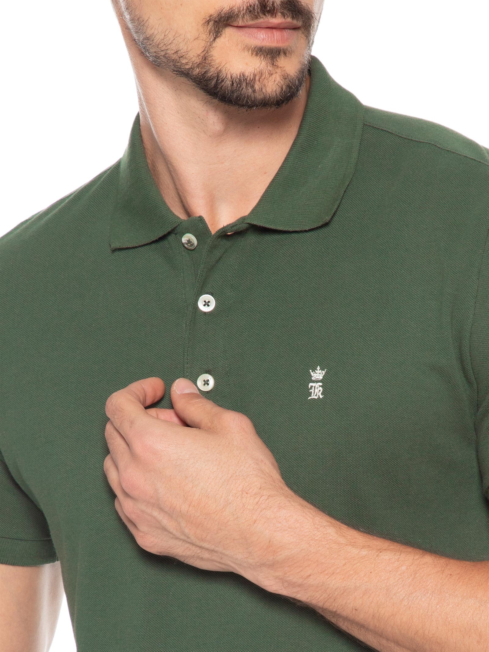 Polo Masculina Básica Piquet Verde Sergio K