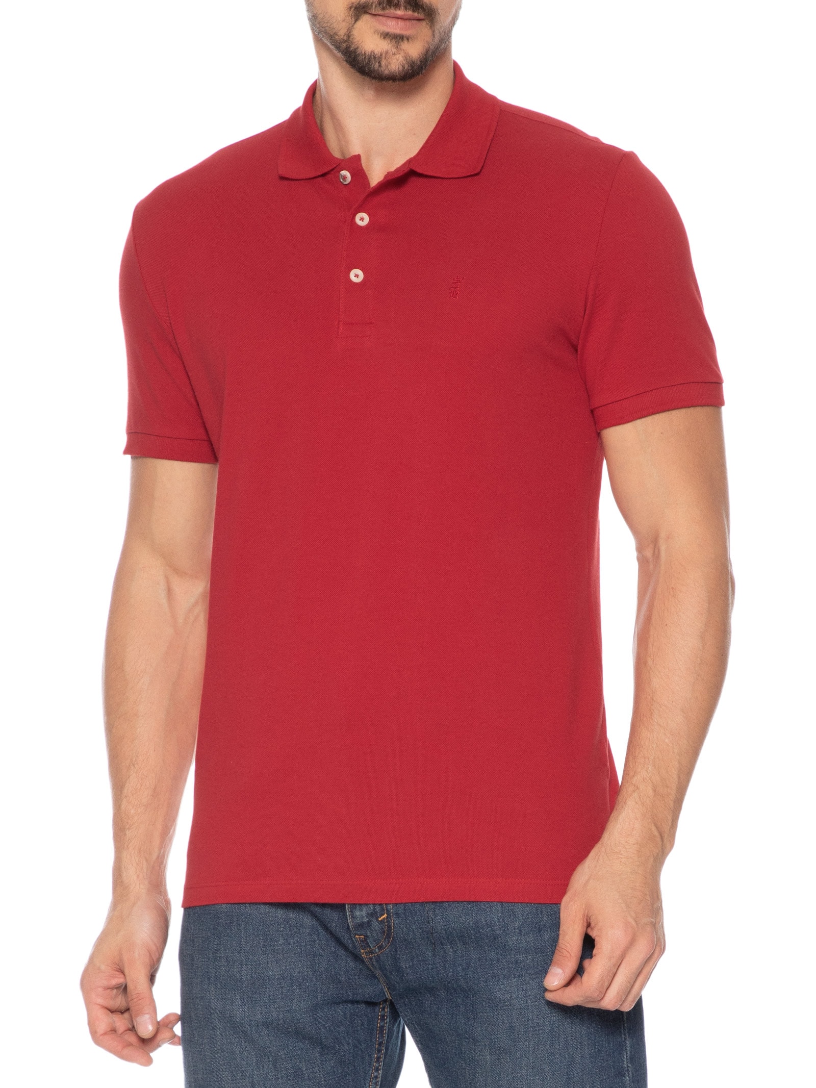 Polo Masculina Básica Piquet Vermelho Sergio K