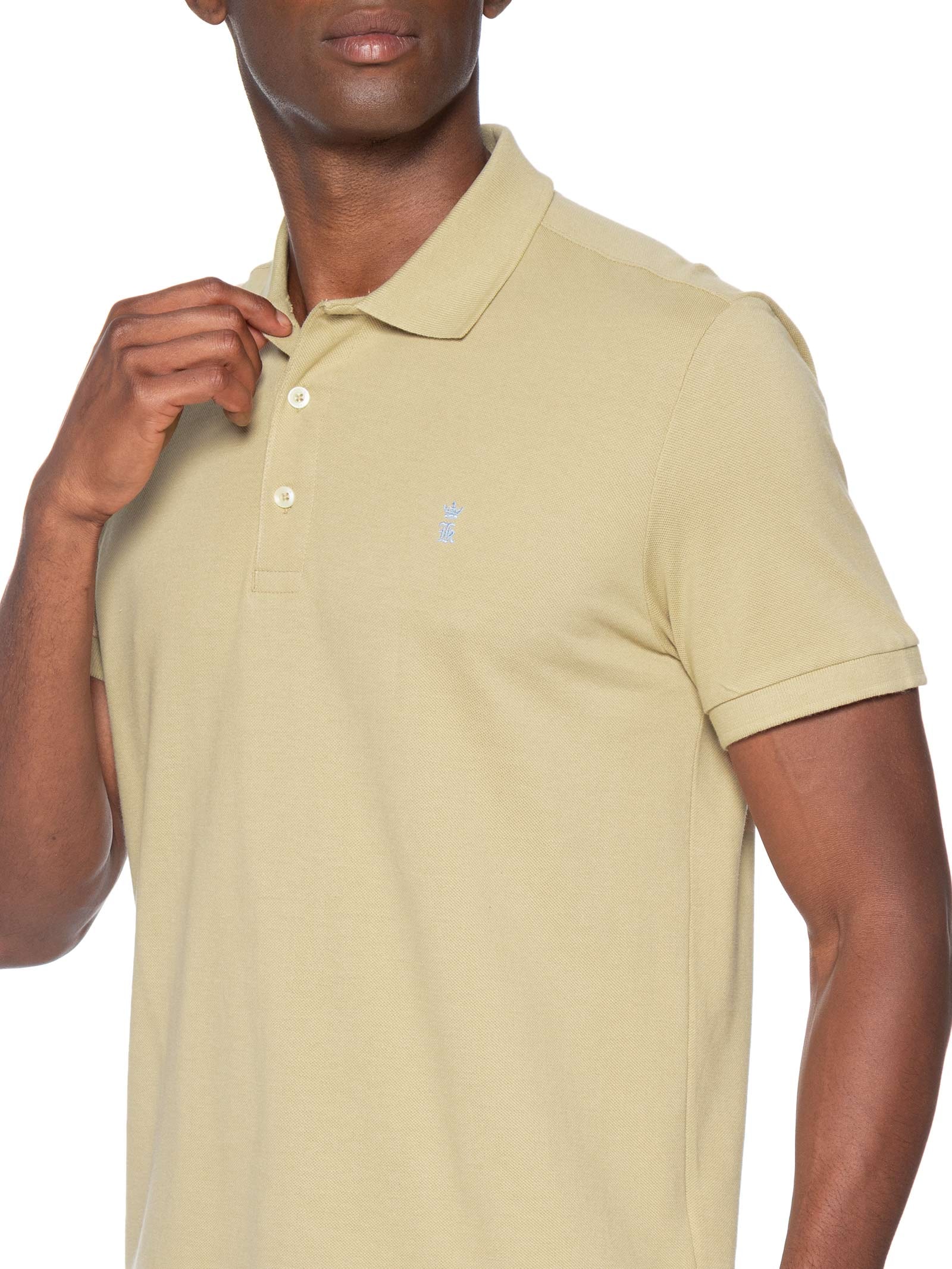 Polo Masculina Básica Piquet – Bege Sergio K
