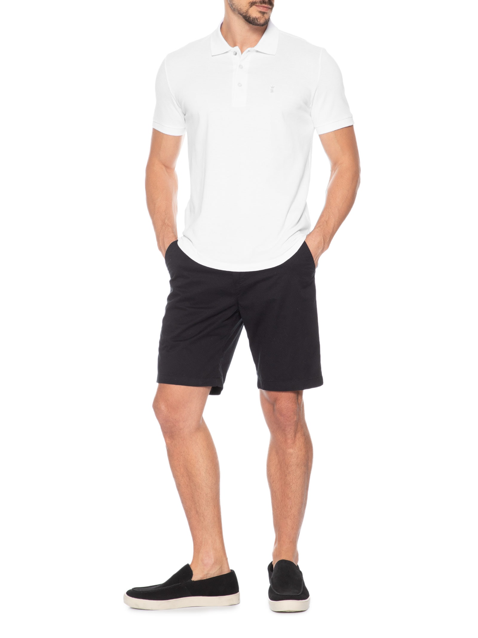 Polo Masculina Básica Piquet – Branco Sergio K