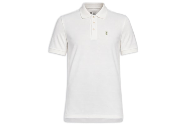 Polo Masculina Básica Piquet – Branco e Verde