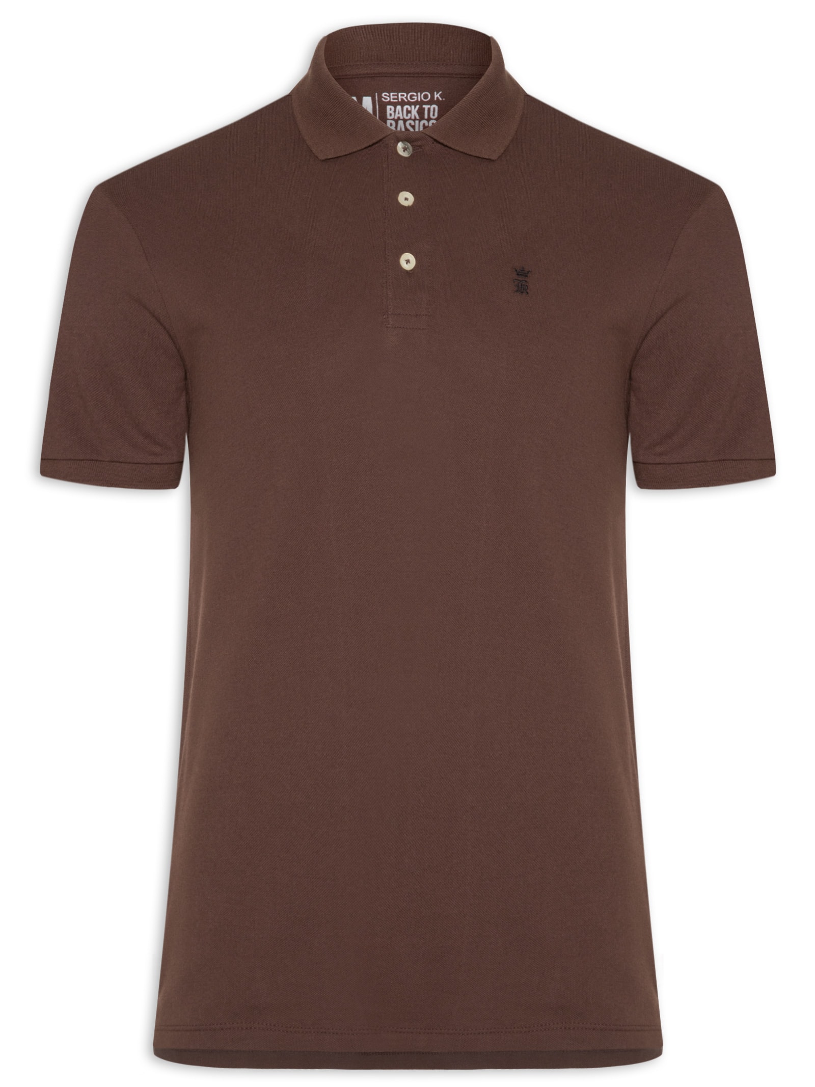 Polo Masculina Básica Piquet – Marrom Sergio K