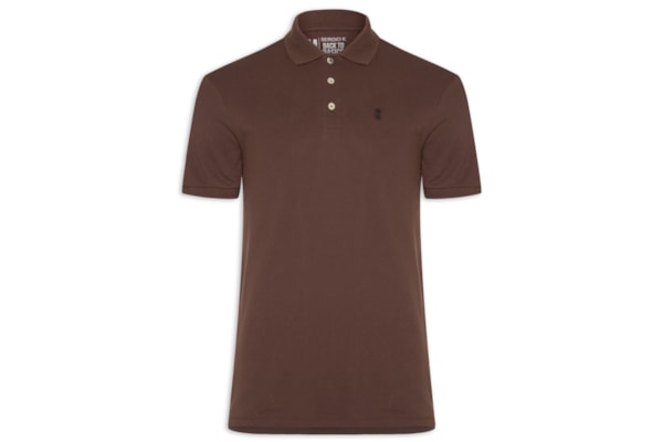 Polo Masculina Básica Piquet – Marrom