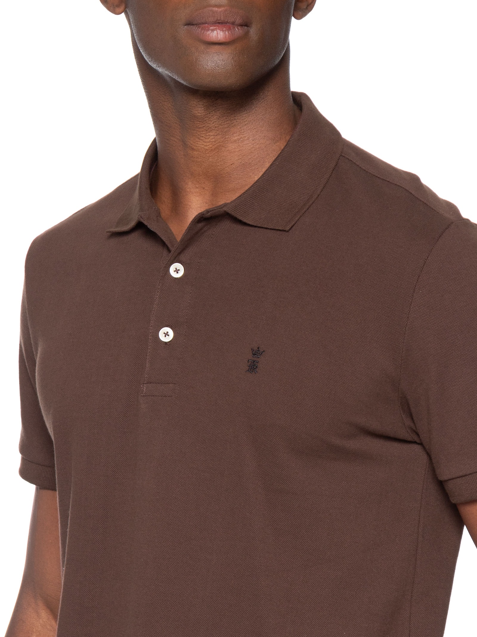 Polo Masculina Básica Piquet – Marrom Sergio K