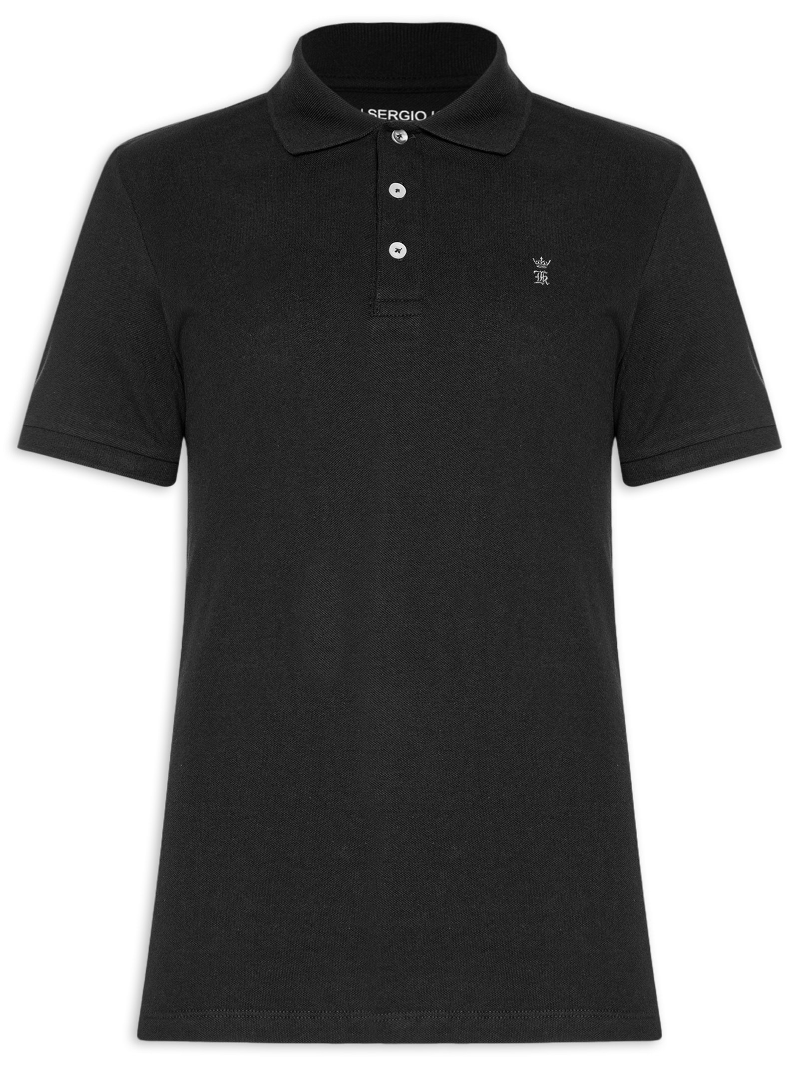 Polo Masculina Básica Piquet – Preto Sergio K