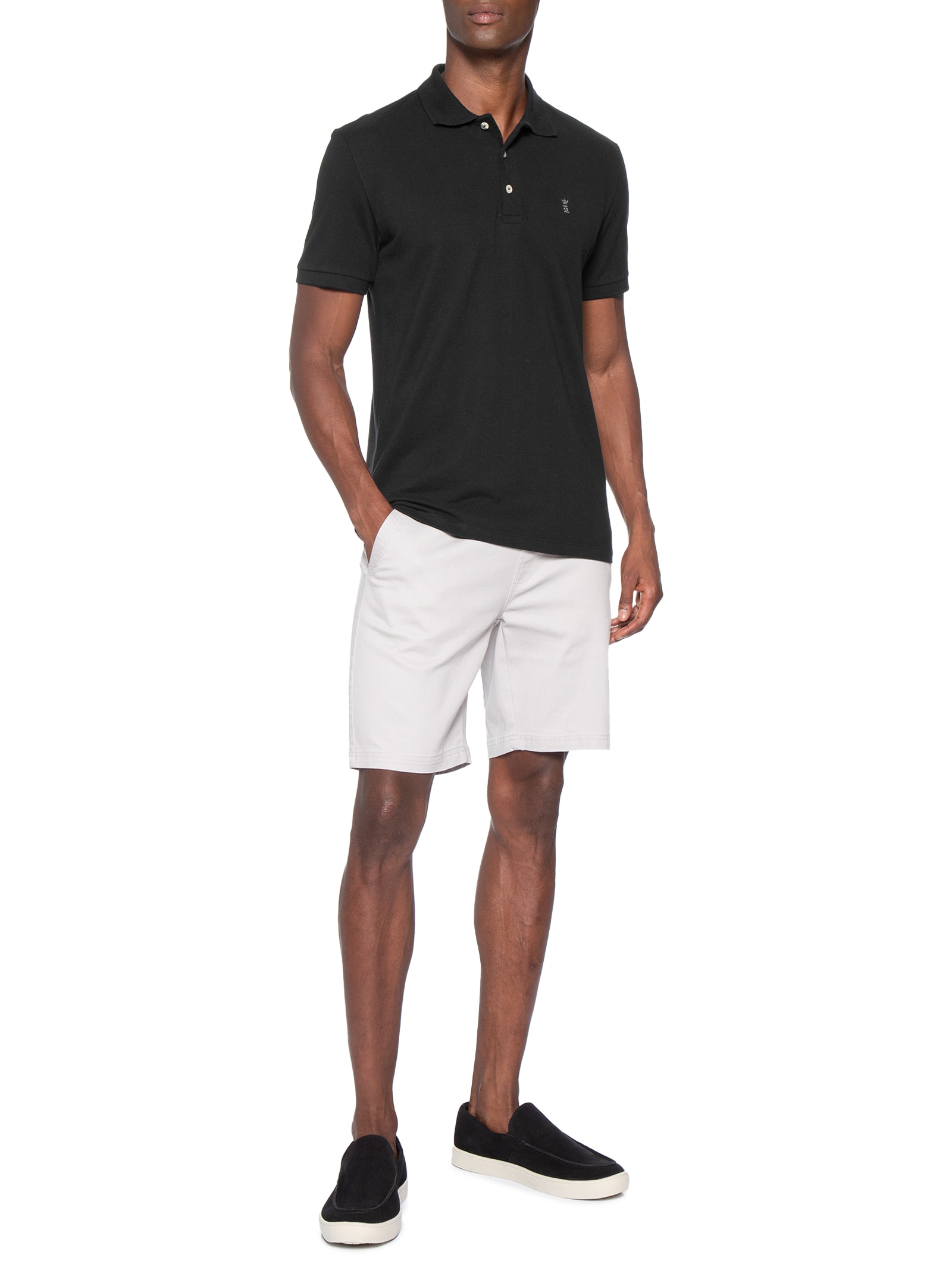 Polo Masculina Básica Piquet – Preto Sergio K