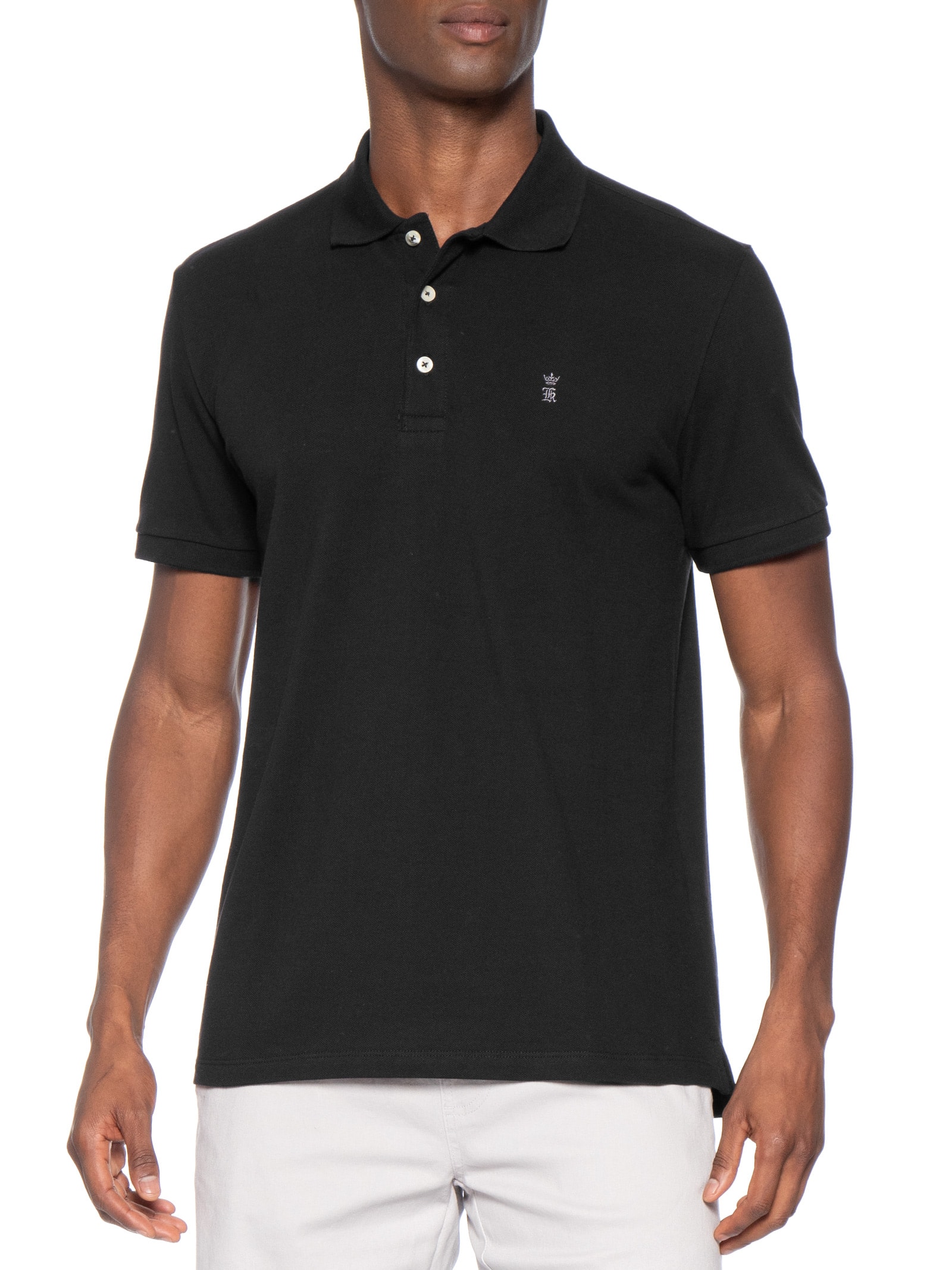 Polo Masculina Básica Piquet – Preto Sergio K