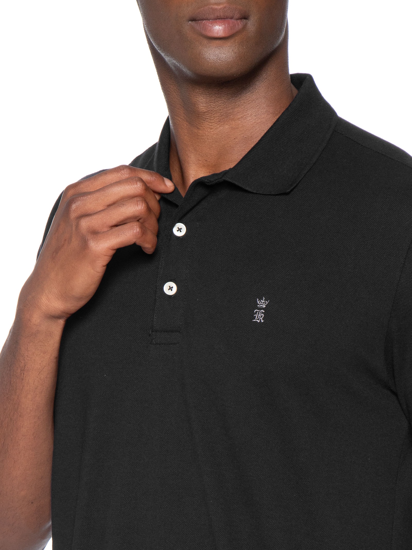 Polo Masculina Básica Piquet – Preto Sergio K