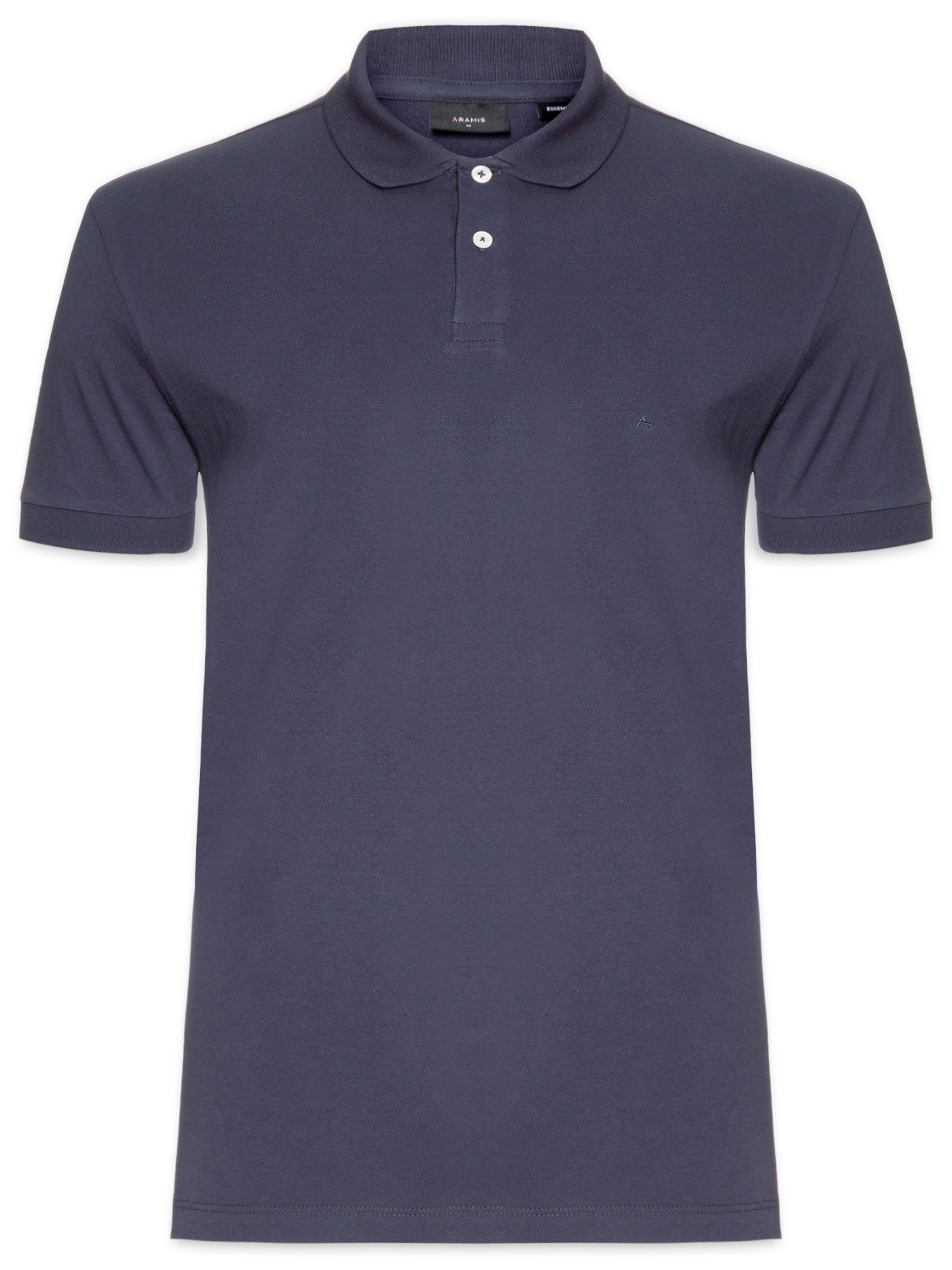 Polo Masculina Básica Regular Fit em 1/2 Malha Lisa Azul Aramis