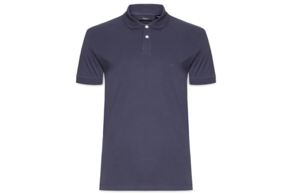 Polo Masculina Básica Regular Fit em 1/2 Malha Lisa - Azul