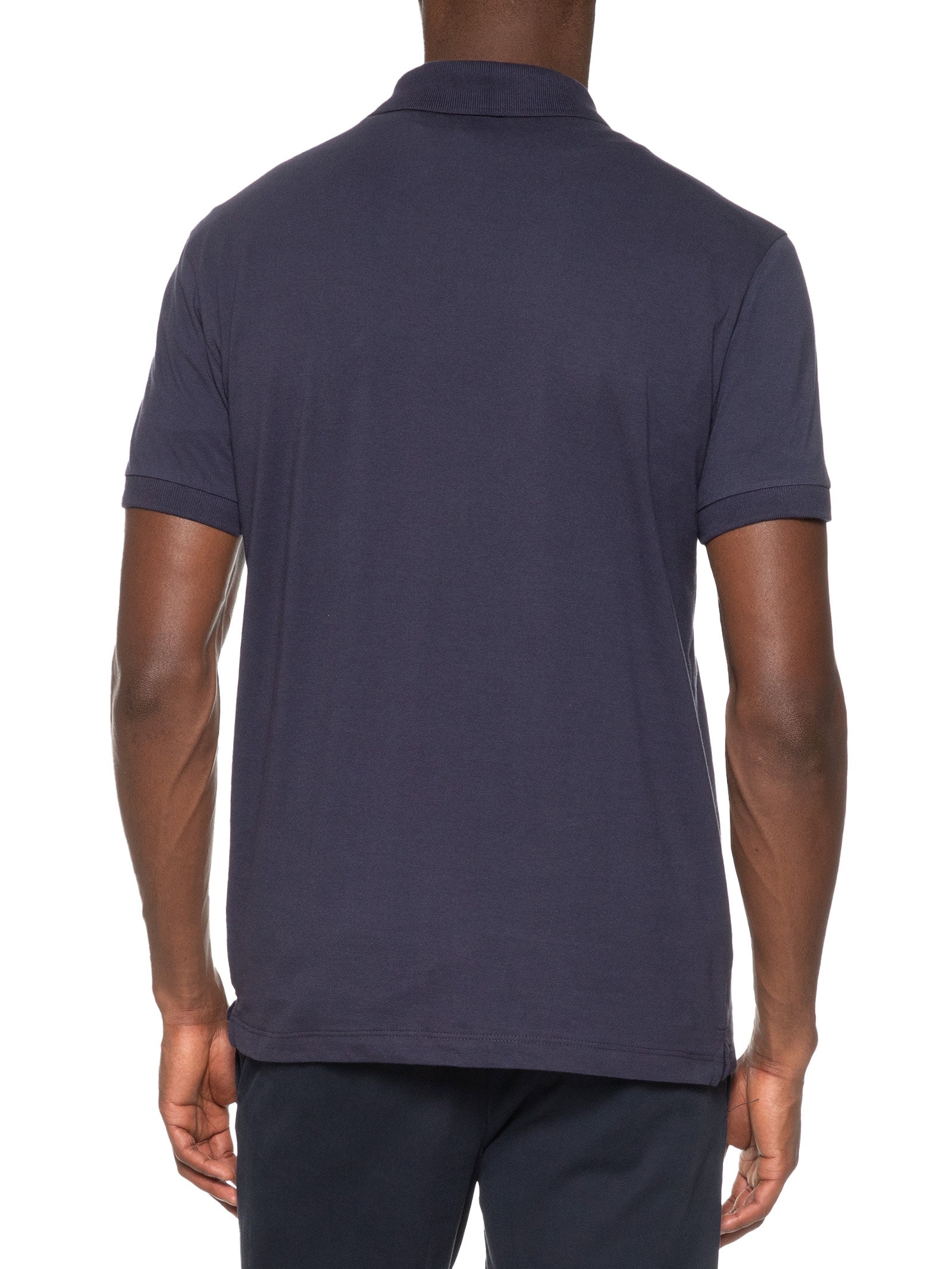 Polo Masculina Básica Regular Fit em 1/2 Malha Lisa Azul Aramis