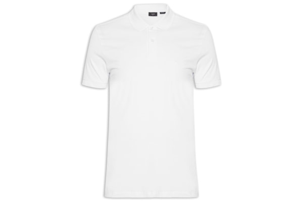 Polo Masculina Básica Regular Fit Em Meia Malha - Branco
