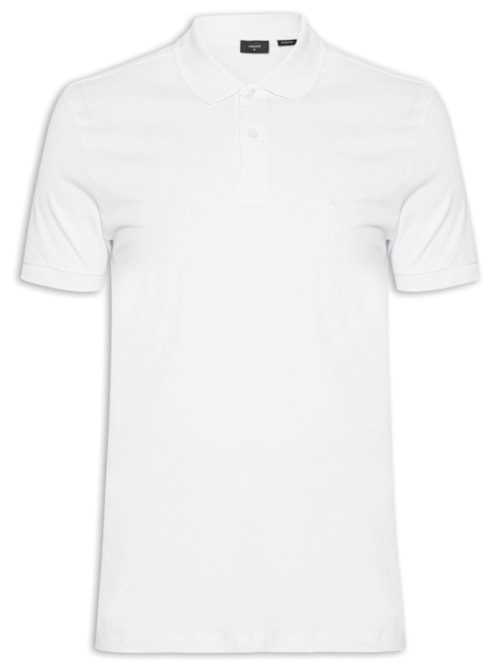 Polo Masculina Básica Regular Fit Em Meia Malha – Branco