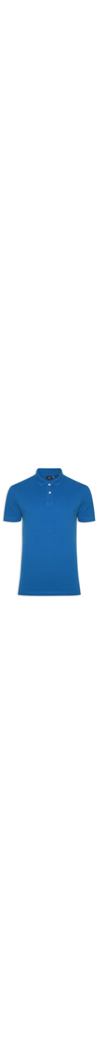Polo Masculina Básica Regular Fit Em Piquet - Azul