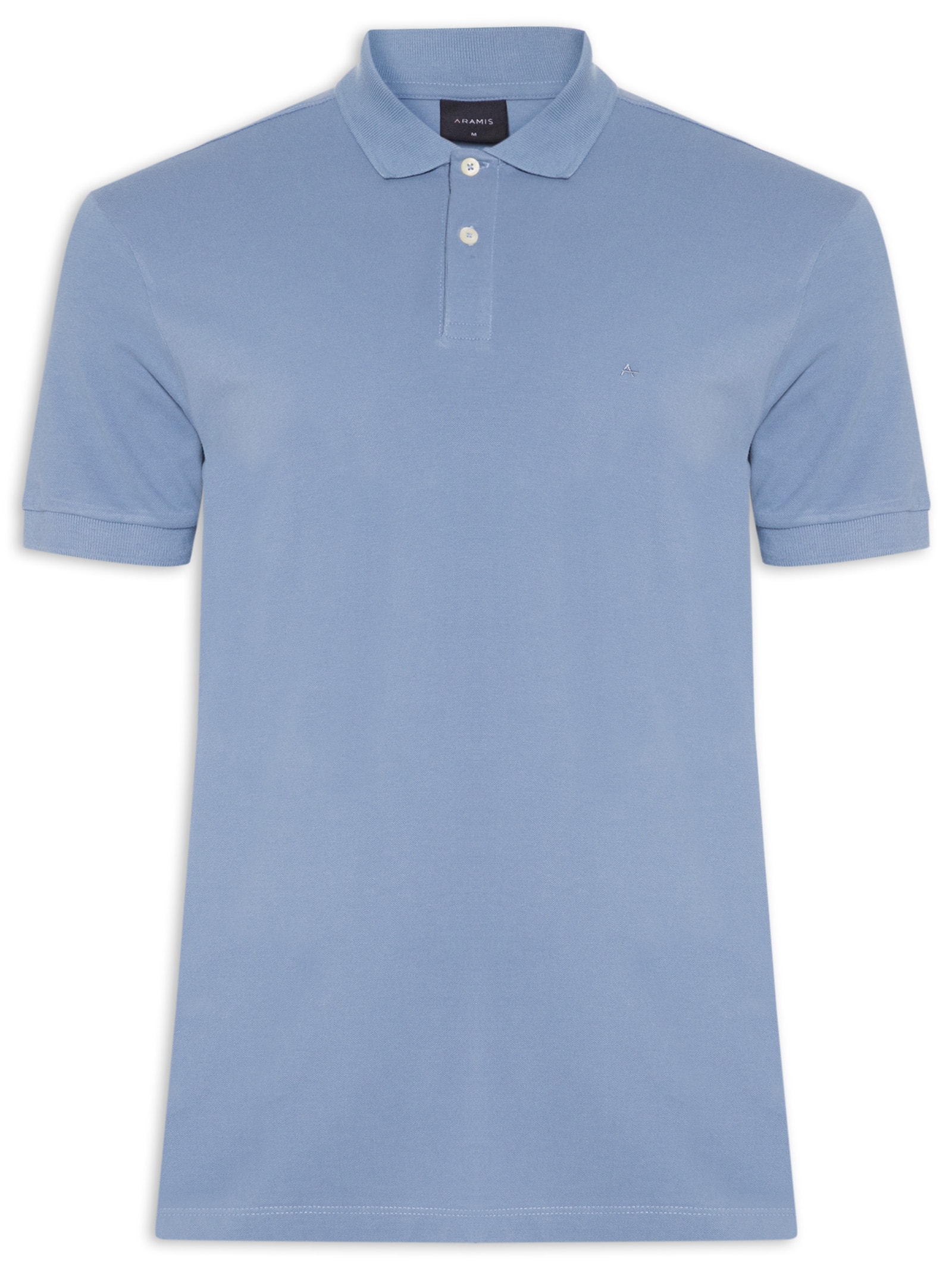 Polo Masculina Básica Regular Fit Em Piquet Azul Aramis